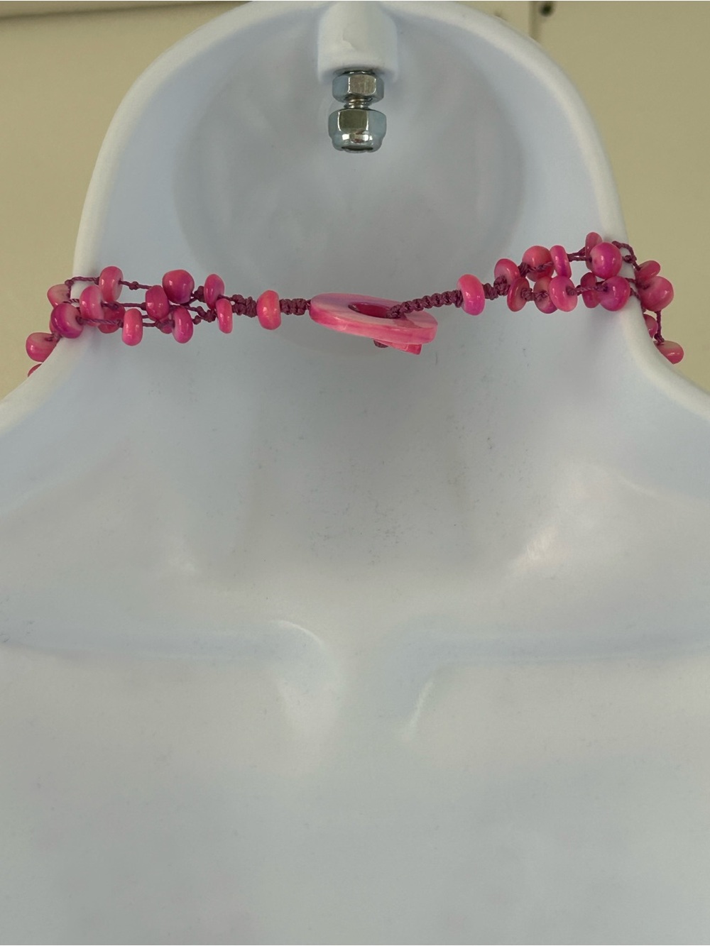 Pink Multi-Strand Bead & Shell Statement Necklace - Picture 2 of 2